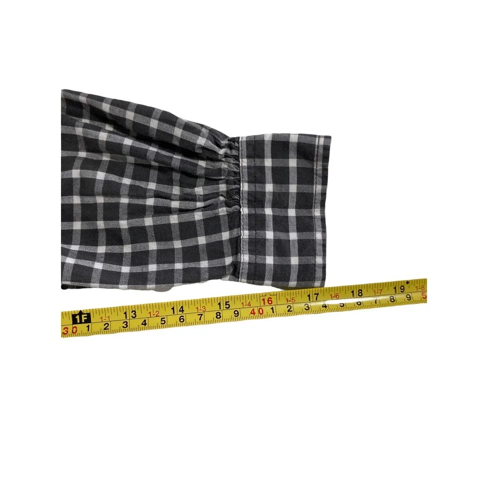 PLACE Size 10 12 Boys DRESS SHIRT Children's Place Plaid Button Up‎ Black White